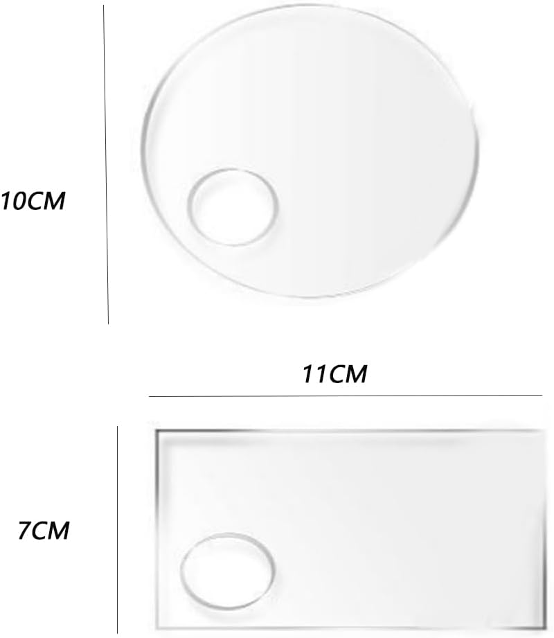 3 PCS Acrylic Cosmetic Makeup Palette Liquid Foundation Mixing Palette Art nail Palette Pigment for Nail Art Beauty Salon Color Cream Liquid Foundation Mixing Palette