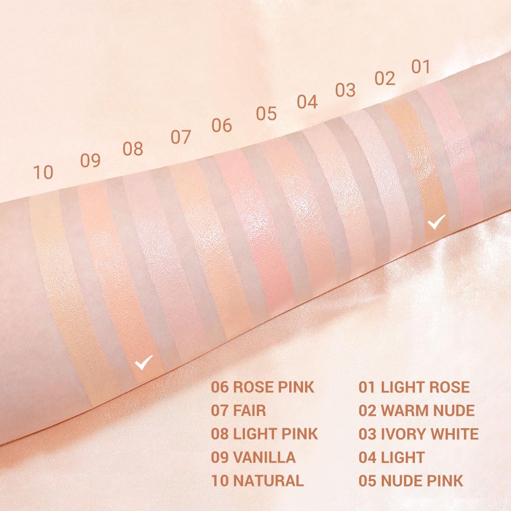 evpct 2Pcs under Eye Brightener, Nourishing Luminous under Eye Concealer Color Corrector for Dark Circles, Waterproof Naturactor Concealer Pot make up for face Eye Ring corrector de ojeras, 02# & 09#