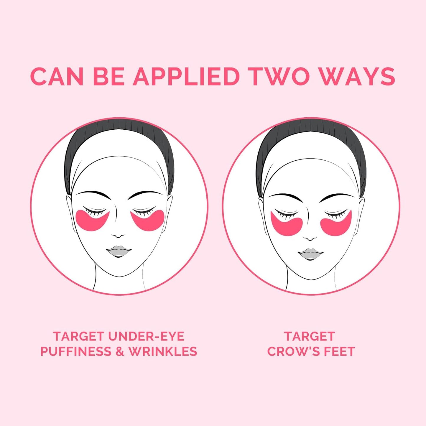 Enaskin Naturals Brightening Eye Masks: 30 Pairs Caffeine Under Eye Patches for Dark Circles and Puffiness w/Hyaluronic Acid - Skin Treatment Pads For Face Reduce Wrinkles & Bags (Rose)