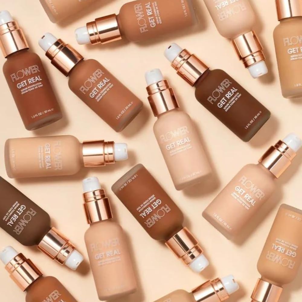 FLOWER Beauty Get Real Serum Foundation - Chocolate (Pack of 3)
