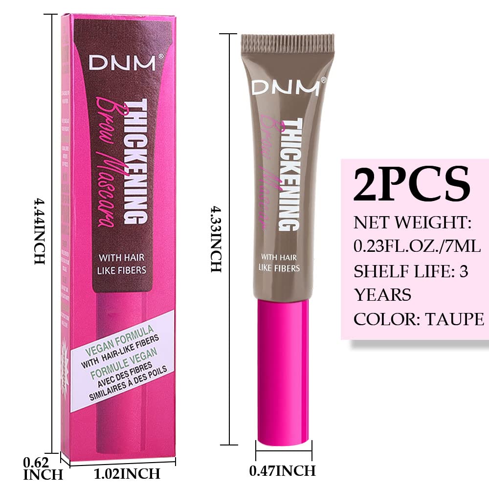 Tinted Thickening Brow Mascara,Brow Fast Sculpt,Waterproof, Transfer-proof, Brush to Fill in Eyebrows and Cover Gray Hairs - Cruelty Free - Light Medium Brown (2pcs 01 Taupe)