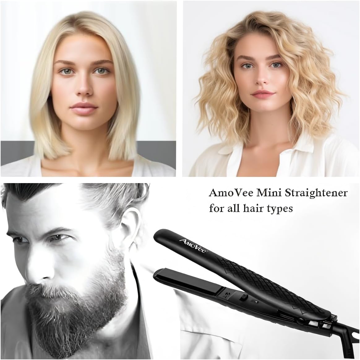 Mini Flat Iron, 0.7 Inch Mini Hair Straightener, Small Flat Iron for Short Hair,Curls Bangs, Dual Voltage Travel Hair Straightener(Black)