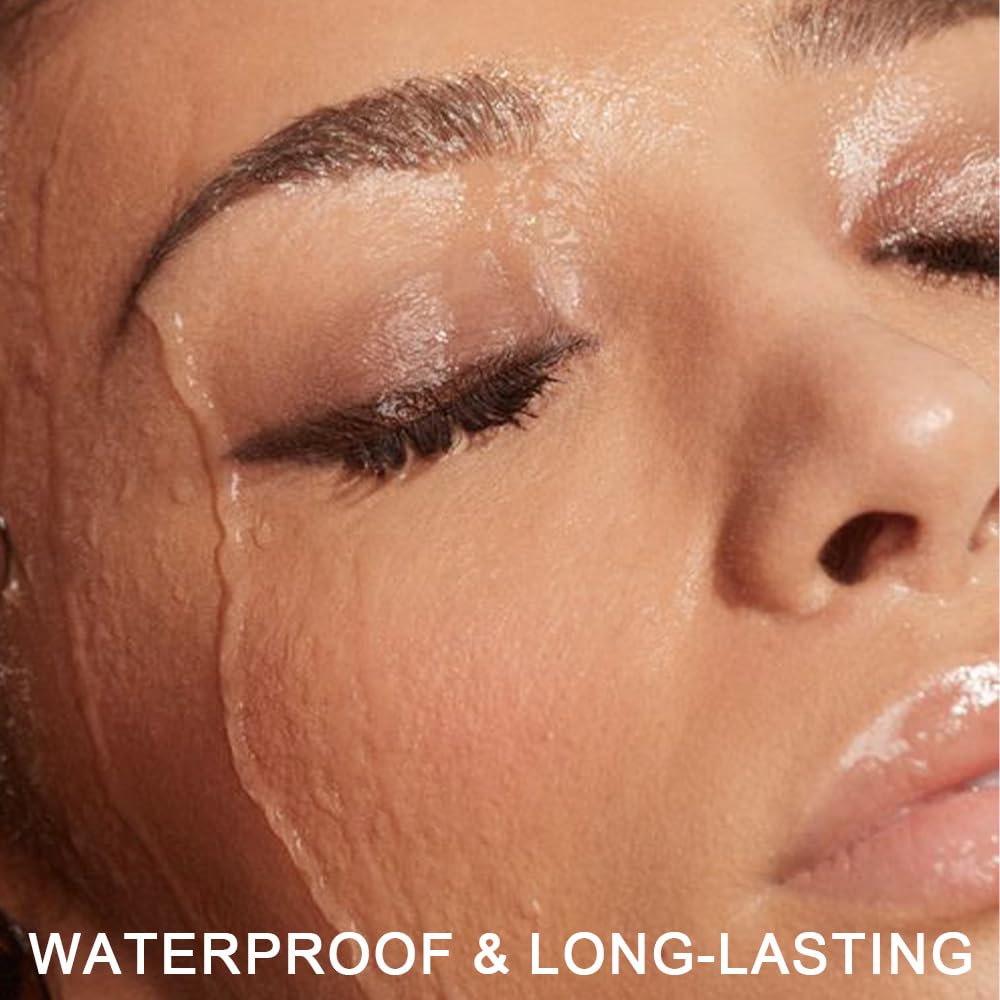 Magic Microblade Eyebrow Pencil, 4 Tipped Precise Eye Brow Contouring Pen, Create Natural Looking Brows Eyebrow Makeup Waterproof (2, 04# 2Pcs Fiber Head-Black)