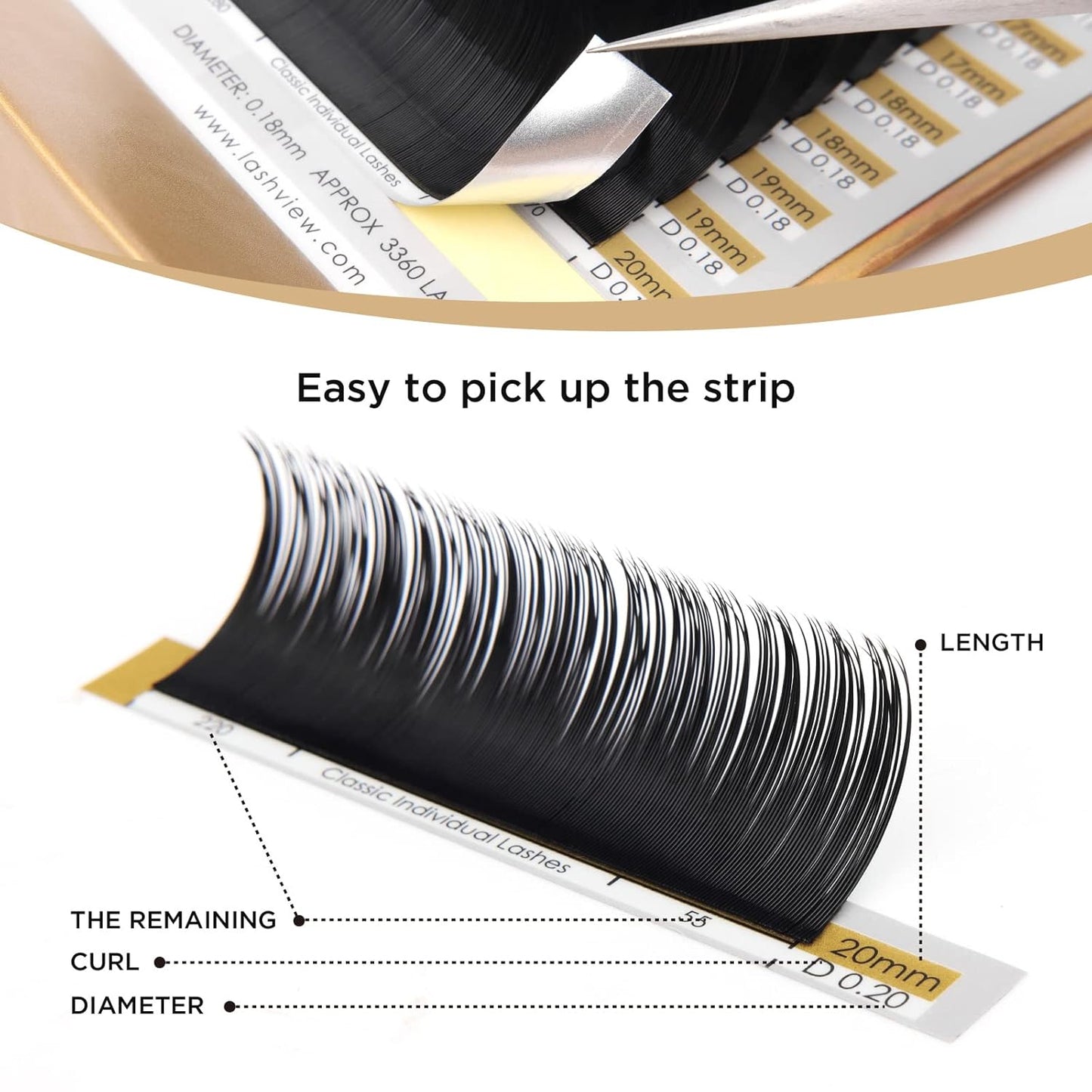 LASHVIEW Eyelash Extensions,Individual Lashes, Premium Single &Classic Lashes,0.18 Thickness D Curl 8-15mm Mixed Tray,Natural Semi Permanent Eyelashes,Soft Application-Friendly,Mink Lashes