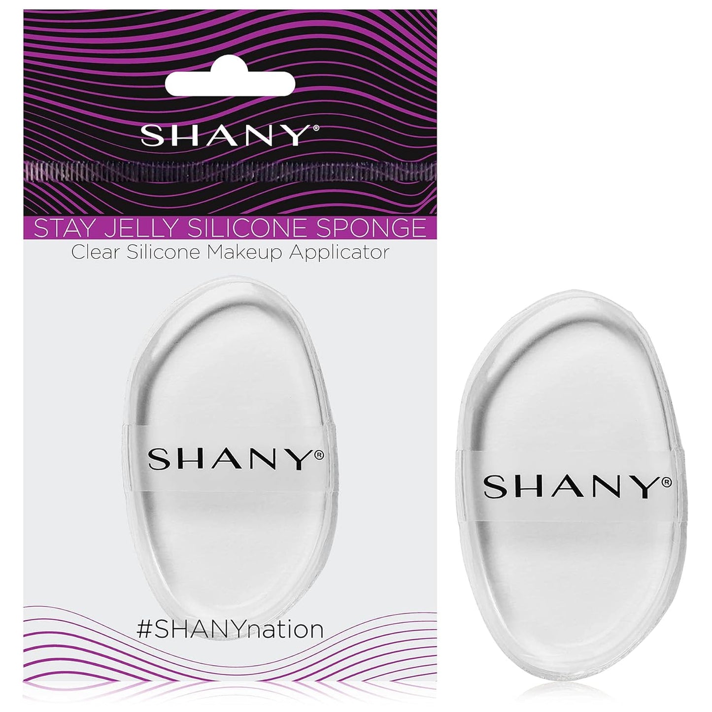 SHANY Stay Jelly Silicone Sponge - Clear & Non-Absorbent Makeup Blending Sponge for Flawless Application with Foundation - OVAL