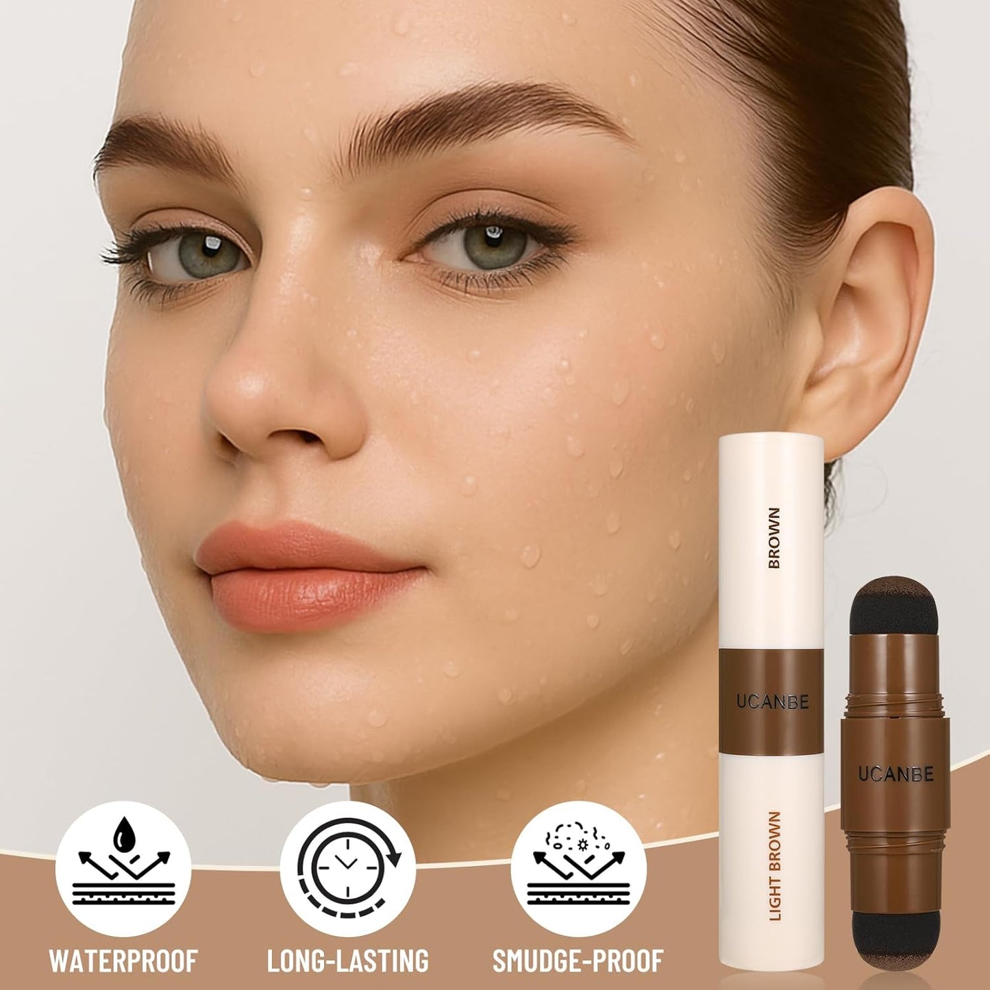 UCANBE 25PCS Eyebrow Stamp Stencil Kit With Dual-Color Eyebrow Stamp Pomade,20 Reusable Eyebrow Stencils,Finising Powder,Brush,Eyebrow Razor,Zipper Pouch,Waterproof Eye Brow Stamping and Shaping Kit02