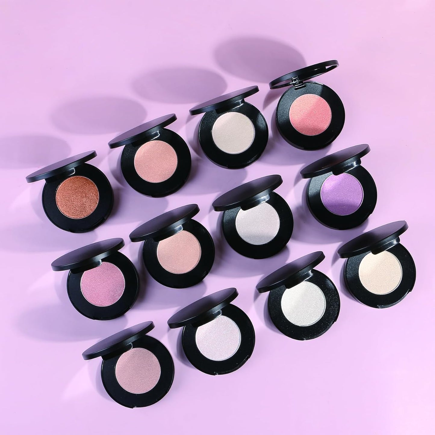 Face Highlighter Powder Palette, Glossy Glitter Illuminator Powder, Shimmer Shades for Face Highlighter Makeup, Highly Pigmented Natural Shiny Highlight Makeup Illuminator Highlighter 10