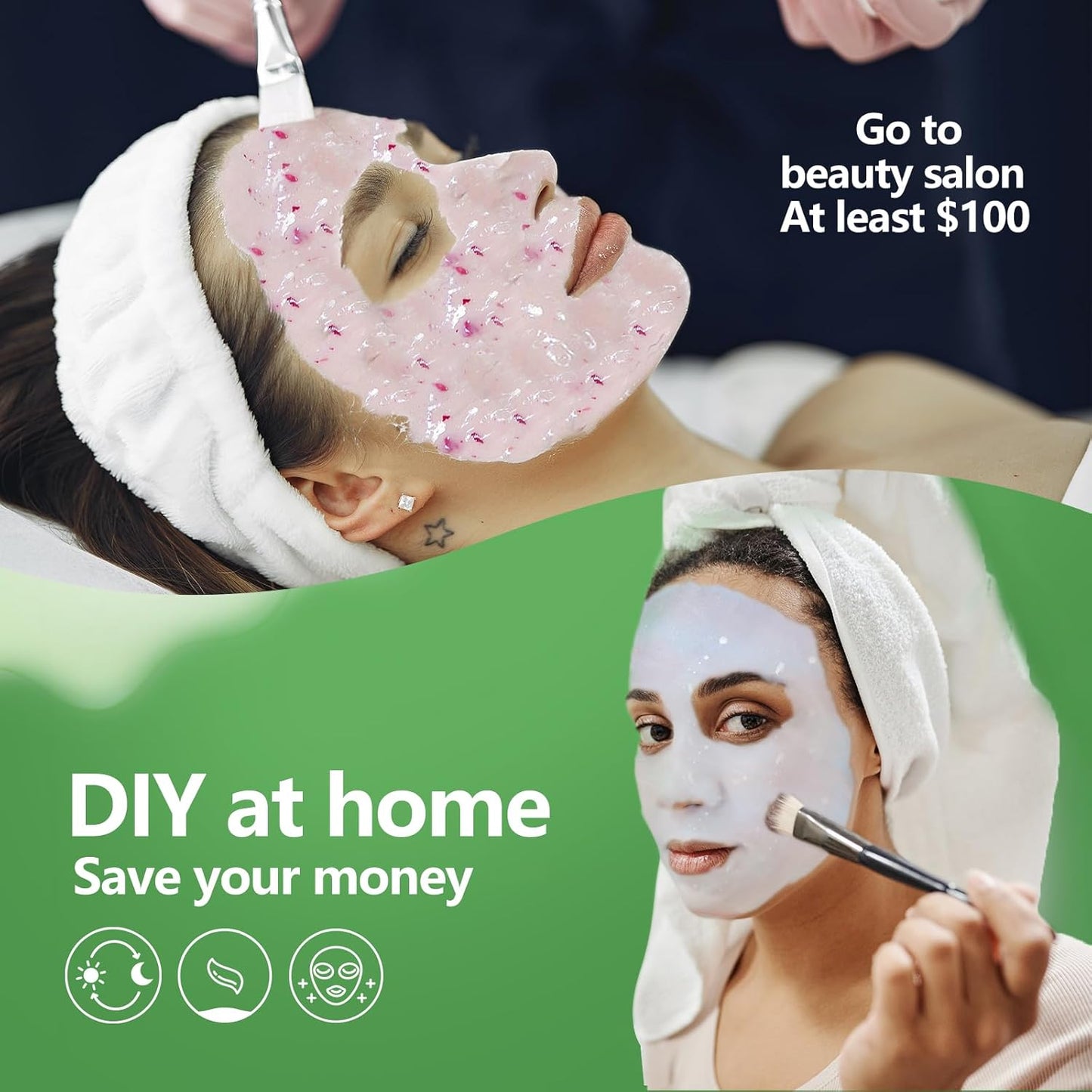 Jelly Mask for Facials, Hydrating & Moisturizing Peel-Off Rubber Gel Face Mask Skin Care for Deep Hydration & Glow, 23 Fl Oz Jar Professional Spa Use for All Skin Types with Tea Tree Essence