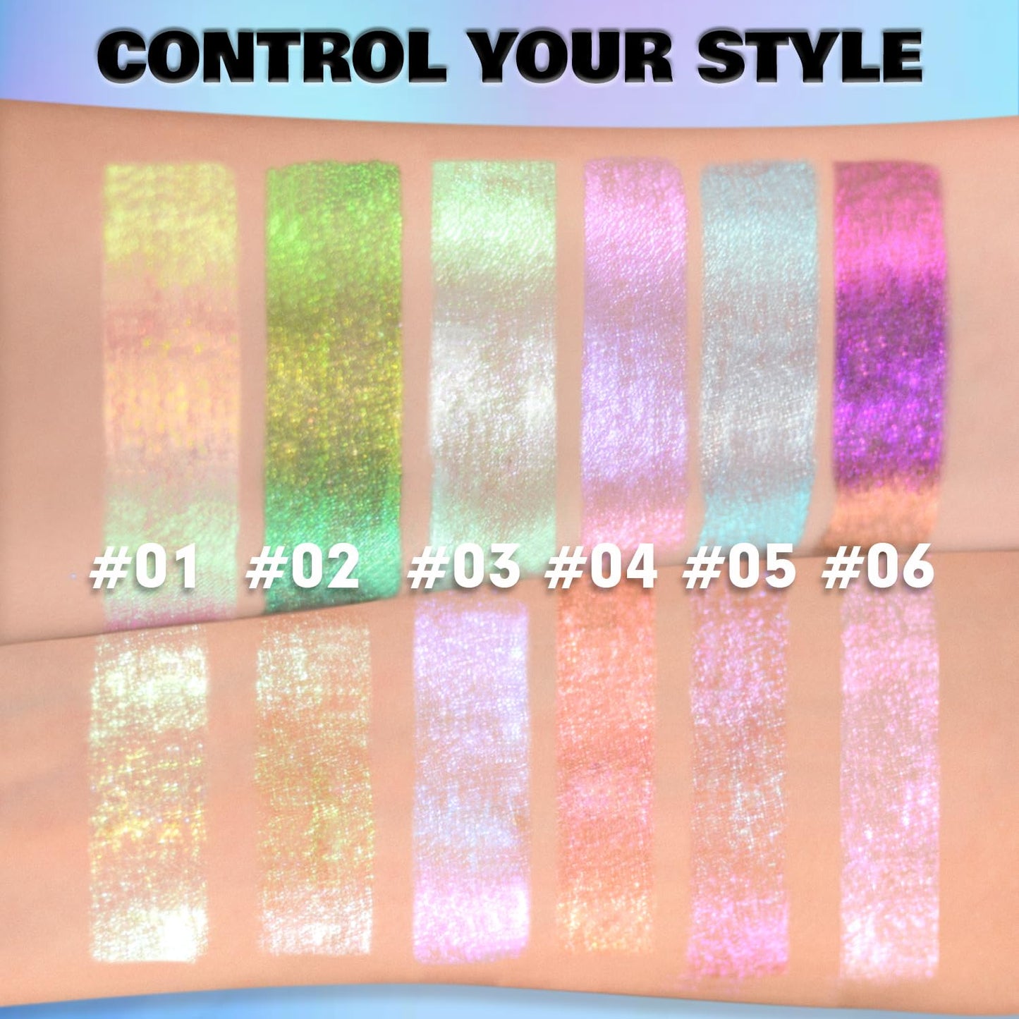 CHARMACY 2 in 1 Starlit Duochrome Liquid Eyeshadow, Glitter Sparkle Colorful Liquid Eyeliner, Quick Drying, High Pigmented, Long lasting Holographic Glitter Multichrome Eye Makeup #04