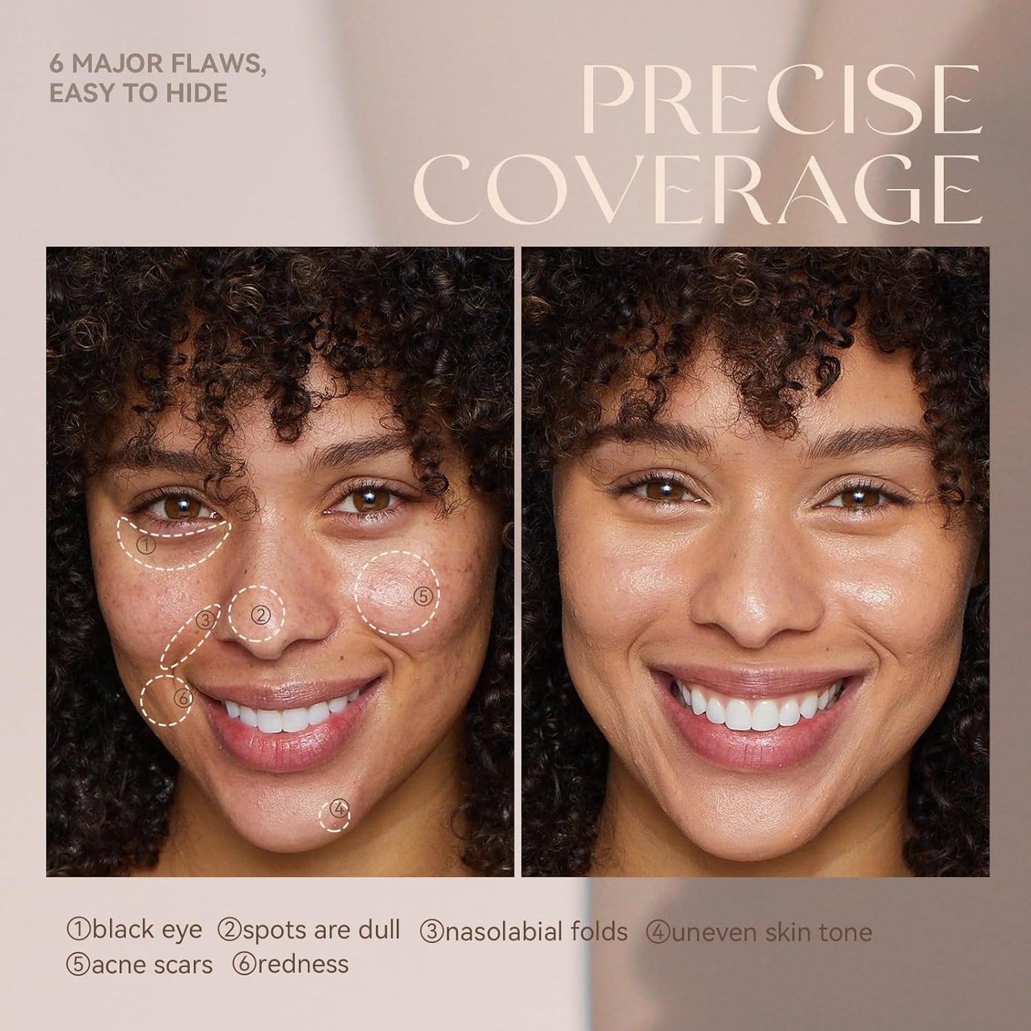 Foundation Makeup,Soft Beige Full Coverage Foundation Makeup(Built-in brush)Vegan & Cruelty-Free-Oil Control Flawless Concealer Cover Facial,Natural Blemish Face Makeup(04#)