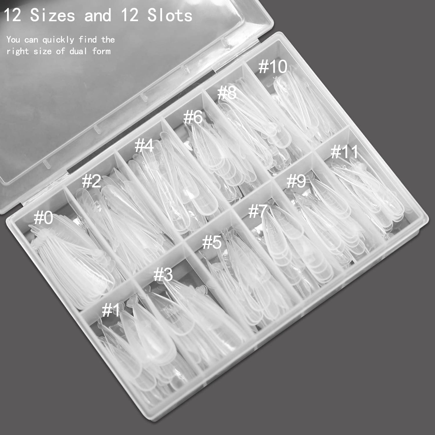 120Pcs Dual Nail Forms,Flat Stiletto Extension Poly Nail Gel Nail Forms Full Cover Reusable Nail Molds 12 Sizes for Solid Nail Gel Glue Nail Art Design Salon&DIY