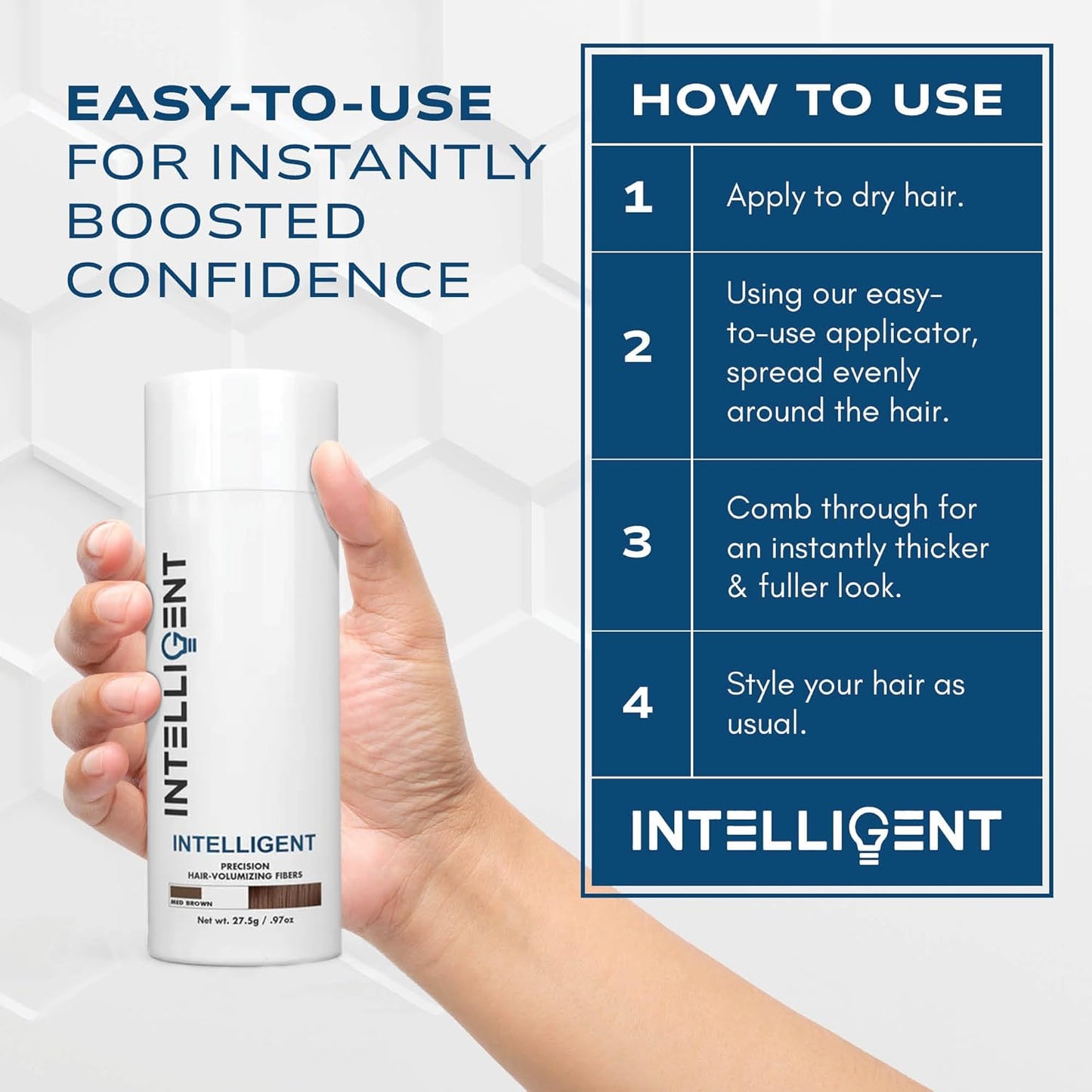 Intelligent Precision Hair-Volumizing Fibers (Dark Brown) | Undetectably Fill in Thinning Hair | 6 Shades Designed For Men or Women | 27.5g