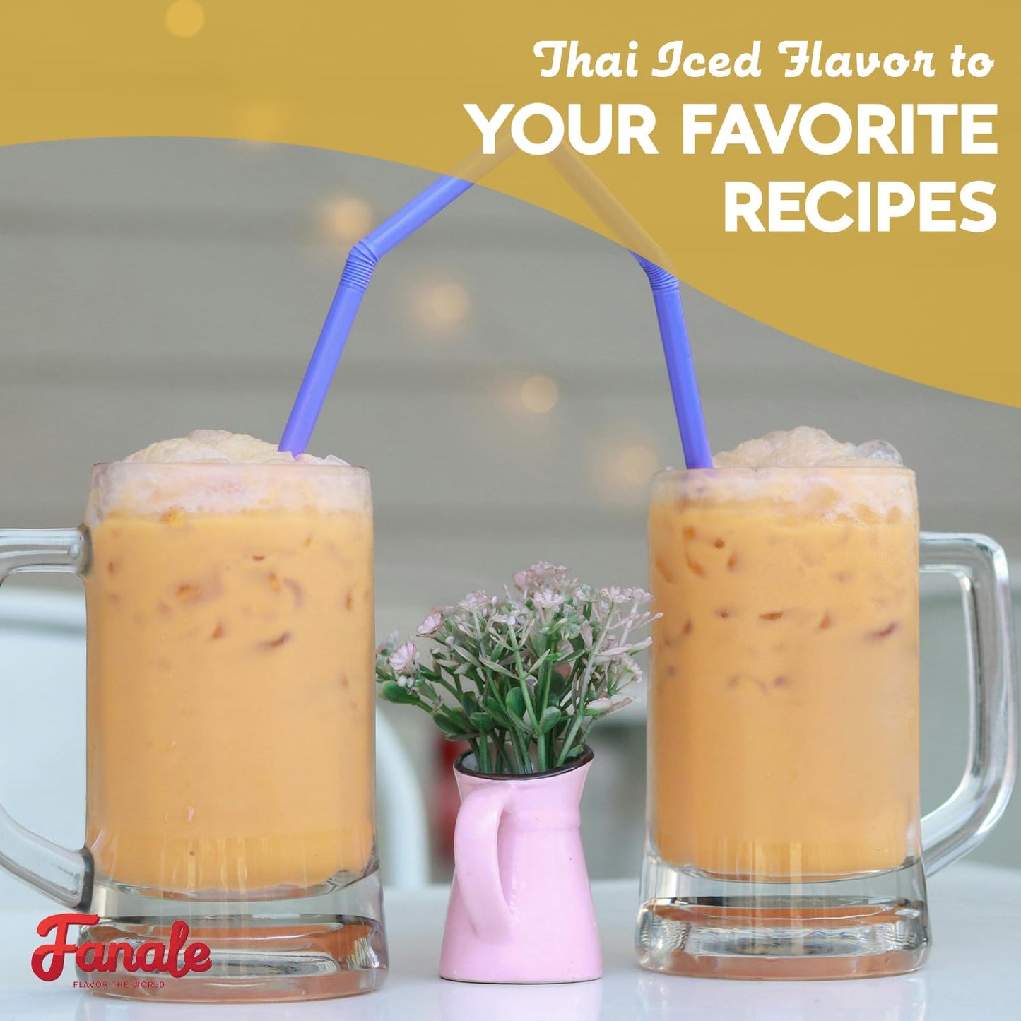 Fanale Premium Thai Iced Bubble Tea Flavoring Powder | Perfect for Baking, Smoothies, Desserts and Drinks | Instant Flavoring Powder for Boba Milk Tea - 2.2 Pounds (Pack of 1)