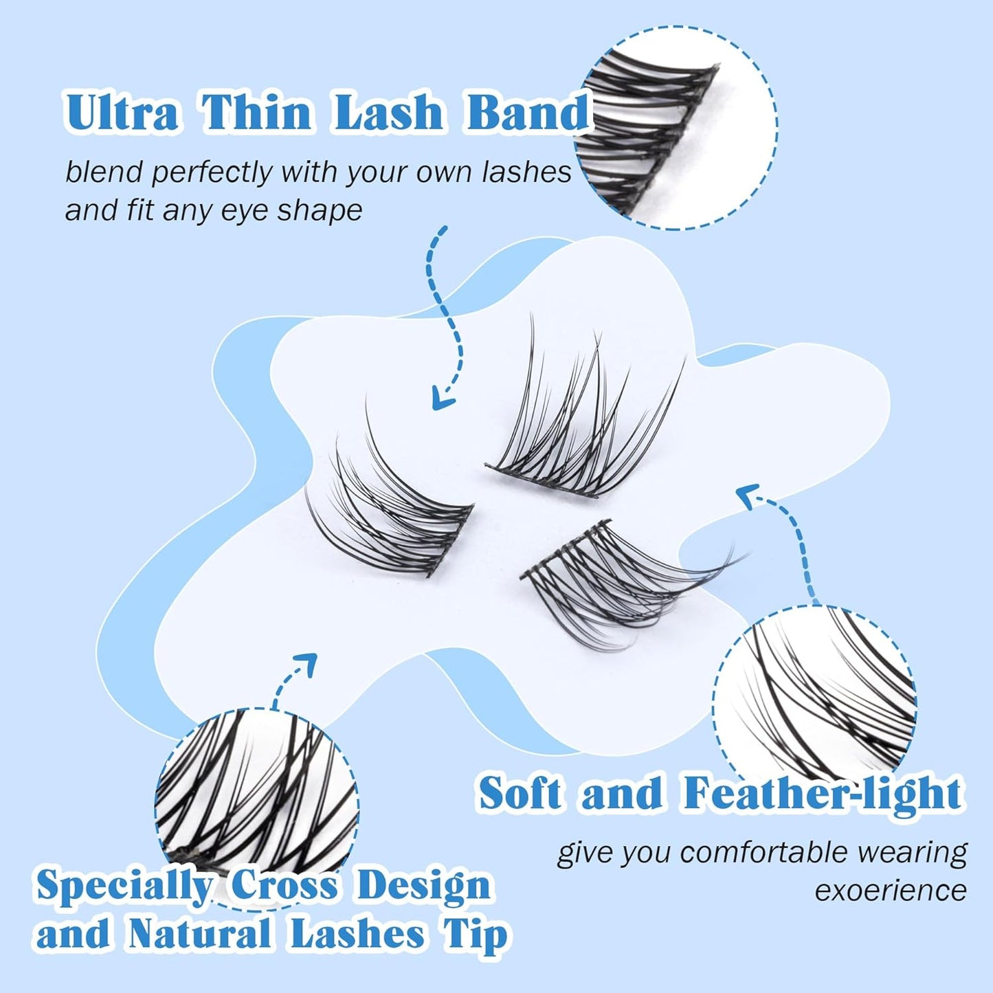 Natural Lash Clusters DIY Eyelash Extension Wispy 144 Pcs Individual Cluster Lashes Extension at Home C-curly 9-11MM Eyelash Cluster Faux Mink False Lashes by Newcally