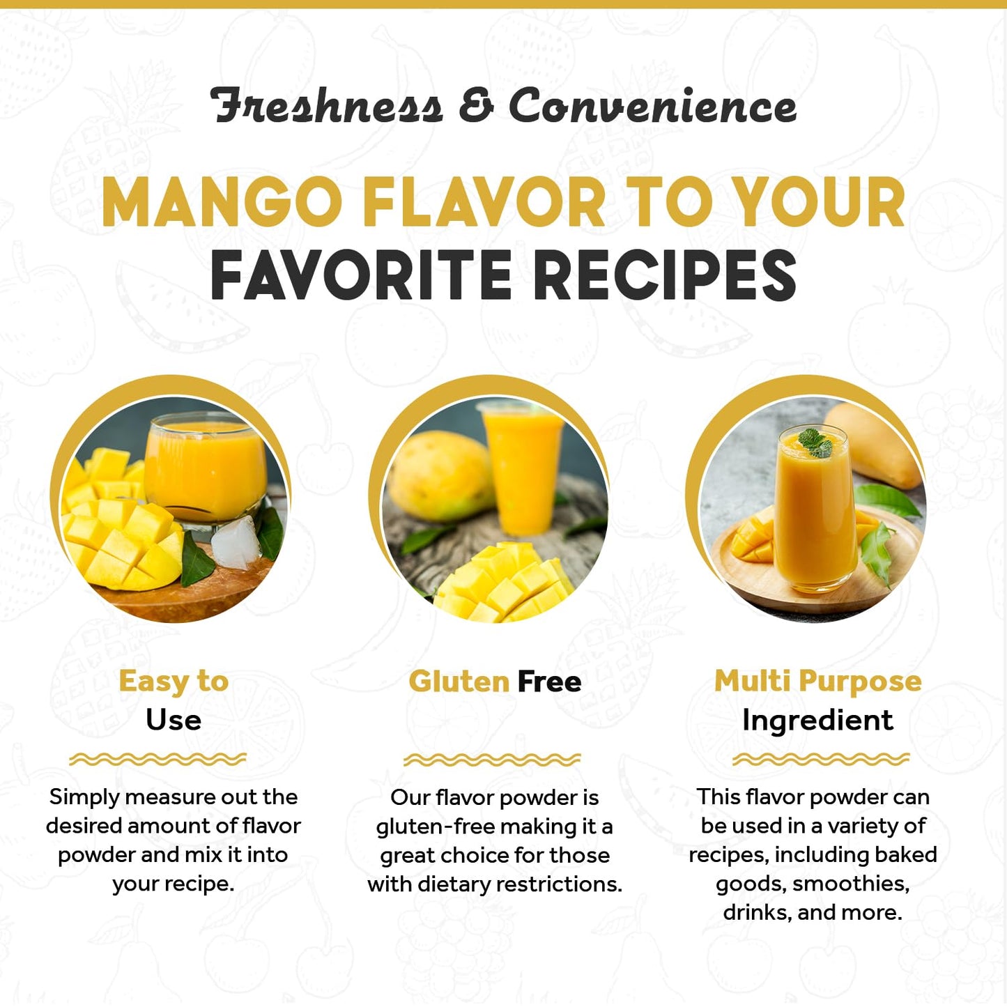 Fanale Premium Mango Flavoring Powder for Boba Tea| Perfect for Baking, Smoothies, Desserts and Drinks | Instant Boba Bubble Tea Powder for Milk- 2.2 Pounds (Pack of 1)