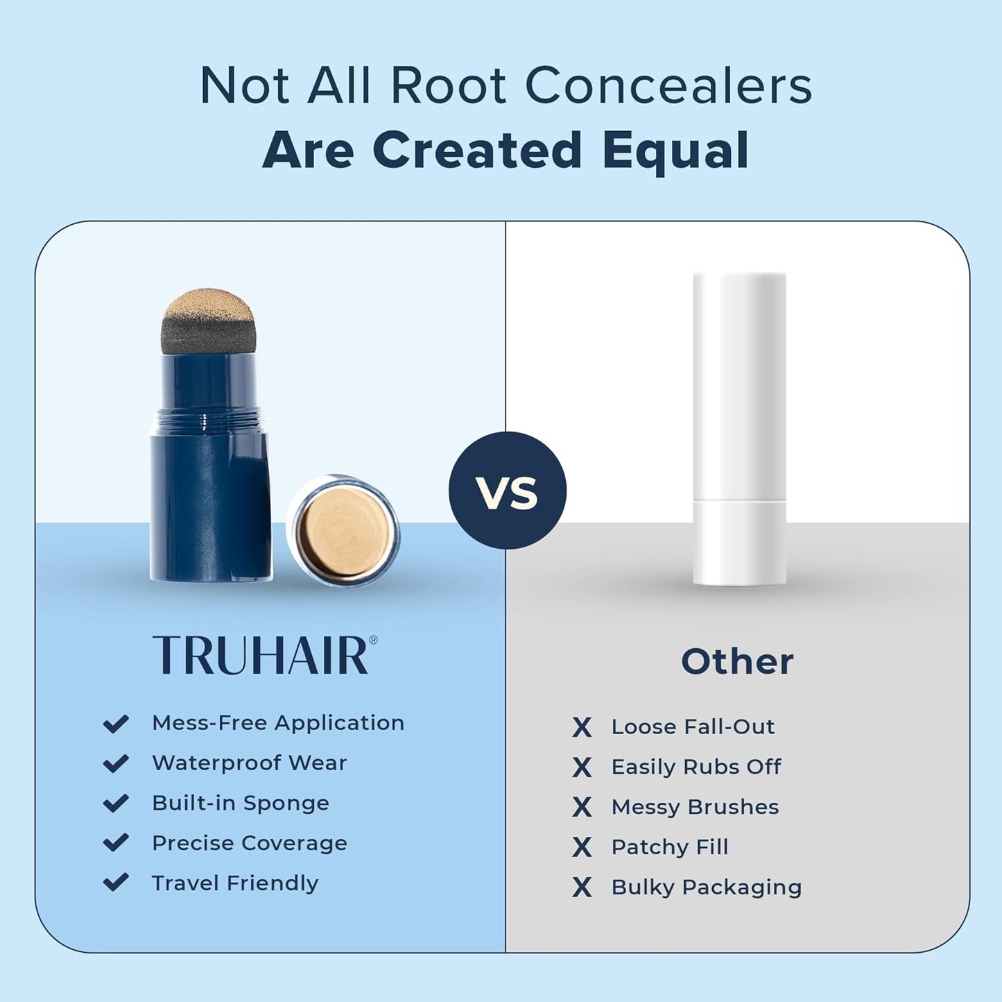 TRUHAIR Jumbo Color & Conceal Waterproof Root Touch Up Hair Color Concealer - Hair Cover up for Gray Coverage and Hairline Filling - 11 Hair Colors Available (Dark Brown)