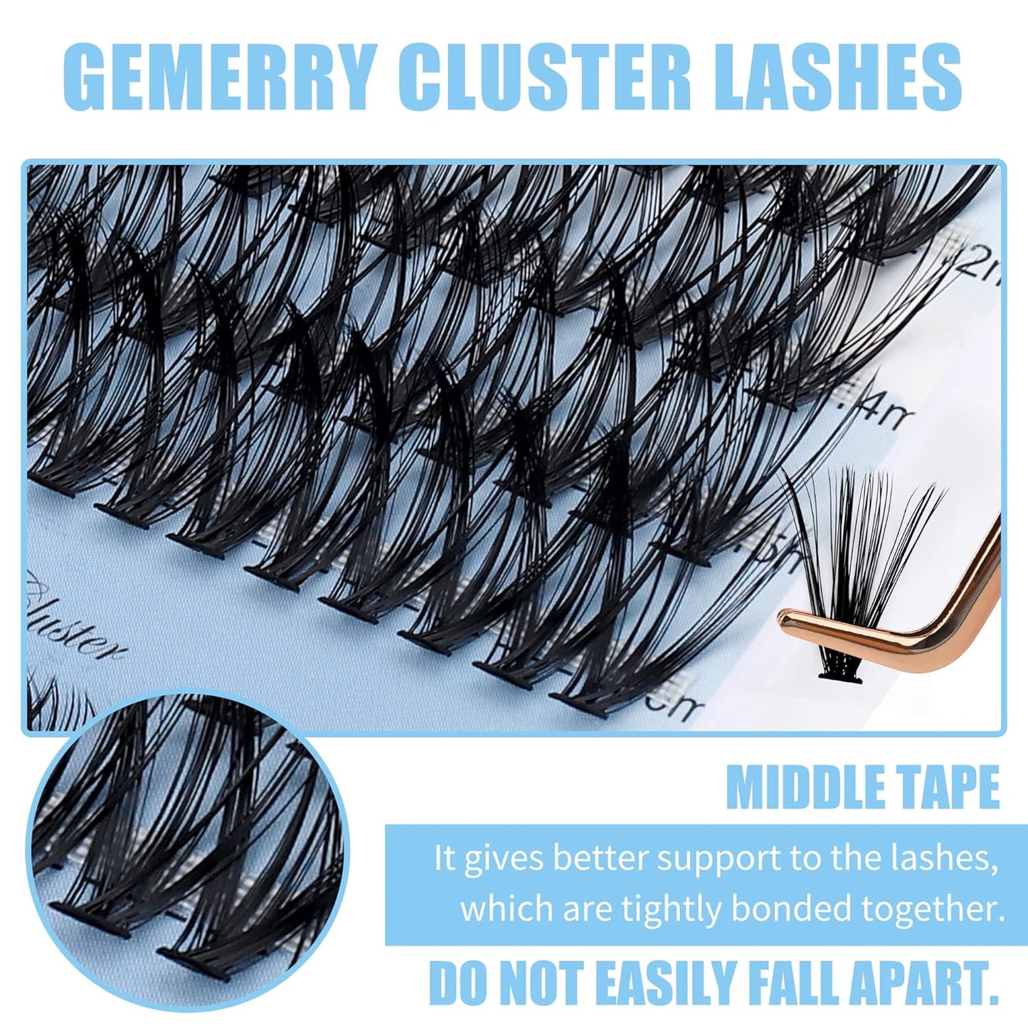 Lash Clusters Eyelash Clusters 280 PCS Cluster Eyelash Extensions Soft&Natural Individual Lashes Mink Cluster Lashes DIY At Home Lash Extension Clusters By GEMERRY(30D/40D-D, 8-16mm)