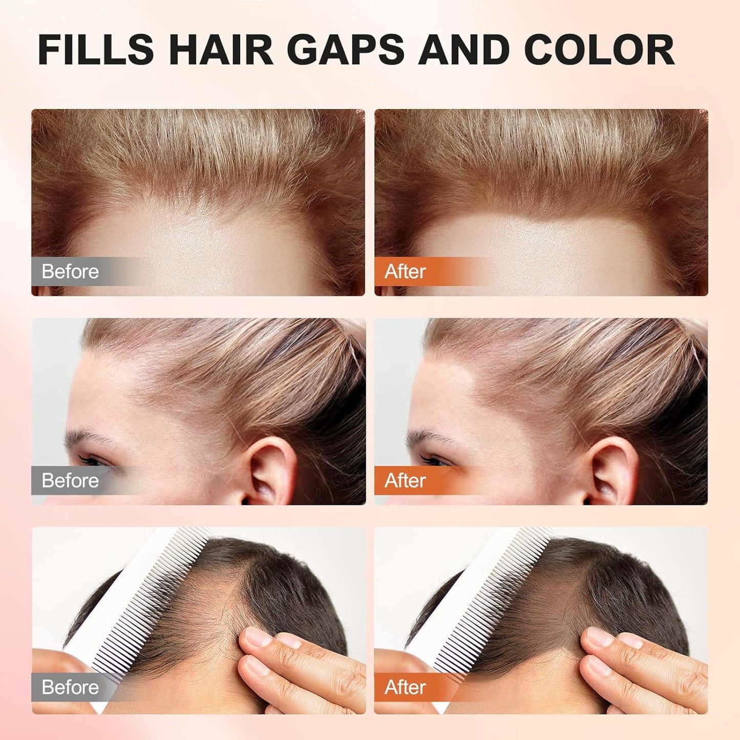 Root Touch Up Hair Powder, Med Blonde, Instantly Covers Hairline Shadow, Thinning Hair for Women Eyebrows, Gray Hair Coverage for Men's Beard Line, Bald Spots