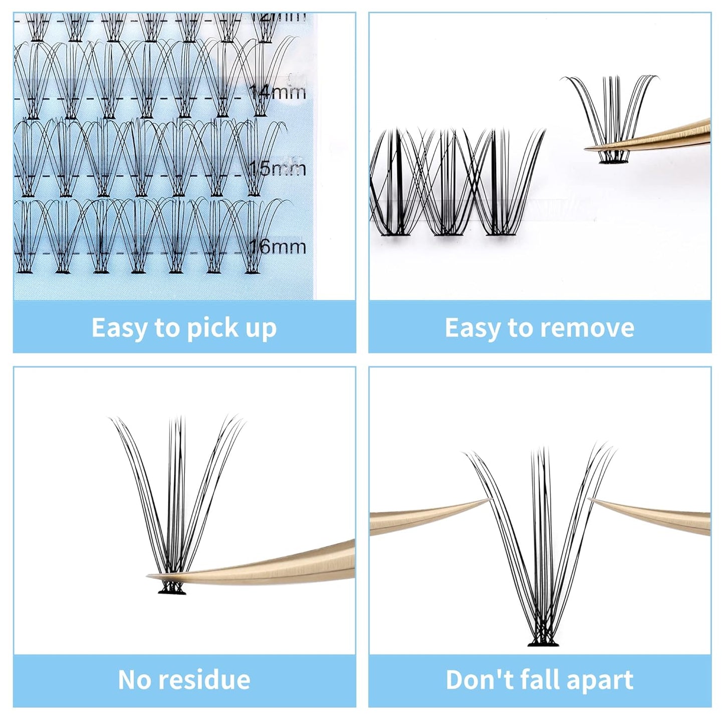 Individual Lashes Cluster Large Tray 240pcs Individual Lashes 0.07mm 10D/20D D Curl Mix 8-16mm Cluster Lashes Natural Lash Cluster Soft&Lightweight DIY Eyelash Extension By GEMERRY(10D/20D-D, 8-16)