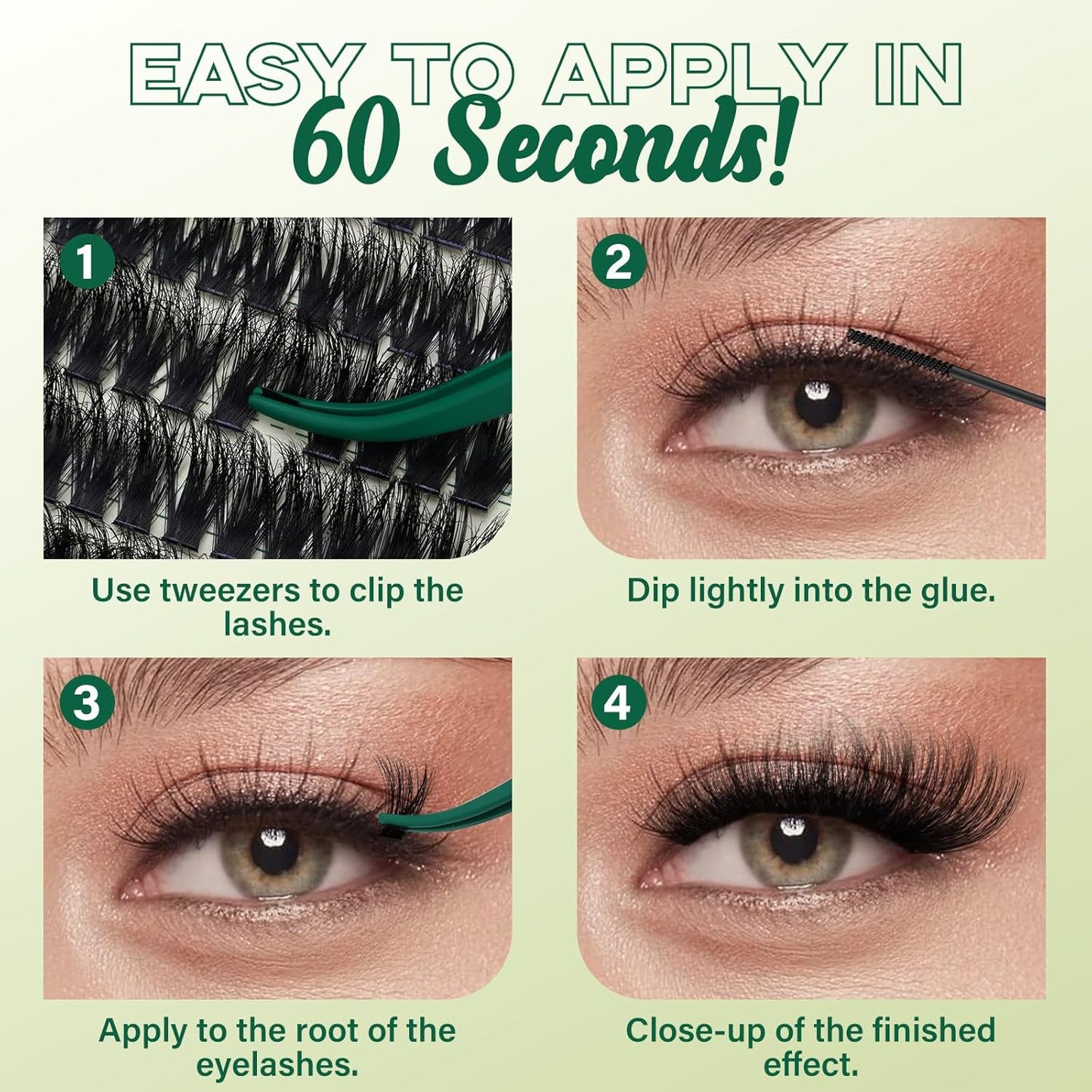 Clusters Eyelash Extensions 3D Effect Eyelash Cluster KEYYOU LASH 280pcs 80D D Curl 9-18MIX Individual Lashes Wispy Lashes Volume Cluster Lashes Natural Lash Extension(3D-80D-D-9-18MIX-zzlj-5)