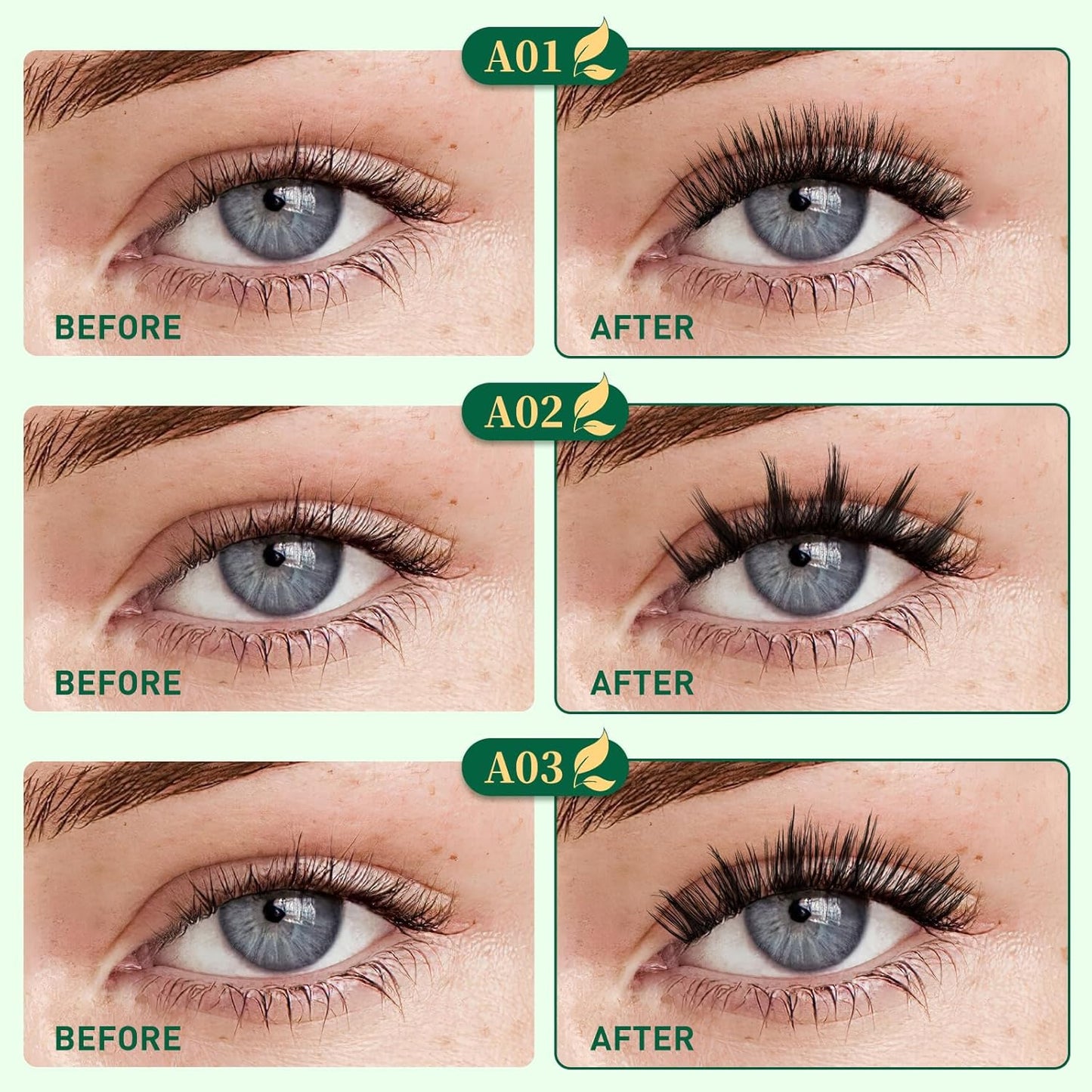 KEYYOU Reusable Magnetic Eyelashes 2 Pair with Applicator No Glue Needed 3D Natural Magnetic Lashes, Easy to Apply & Long Lasting for Daily Use & Events(A03+A03)