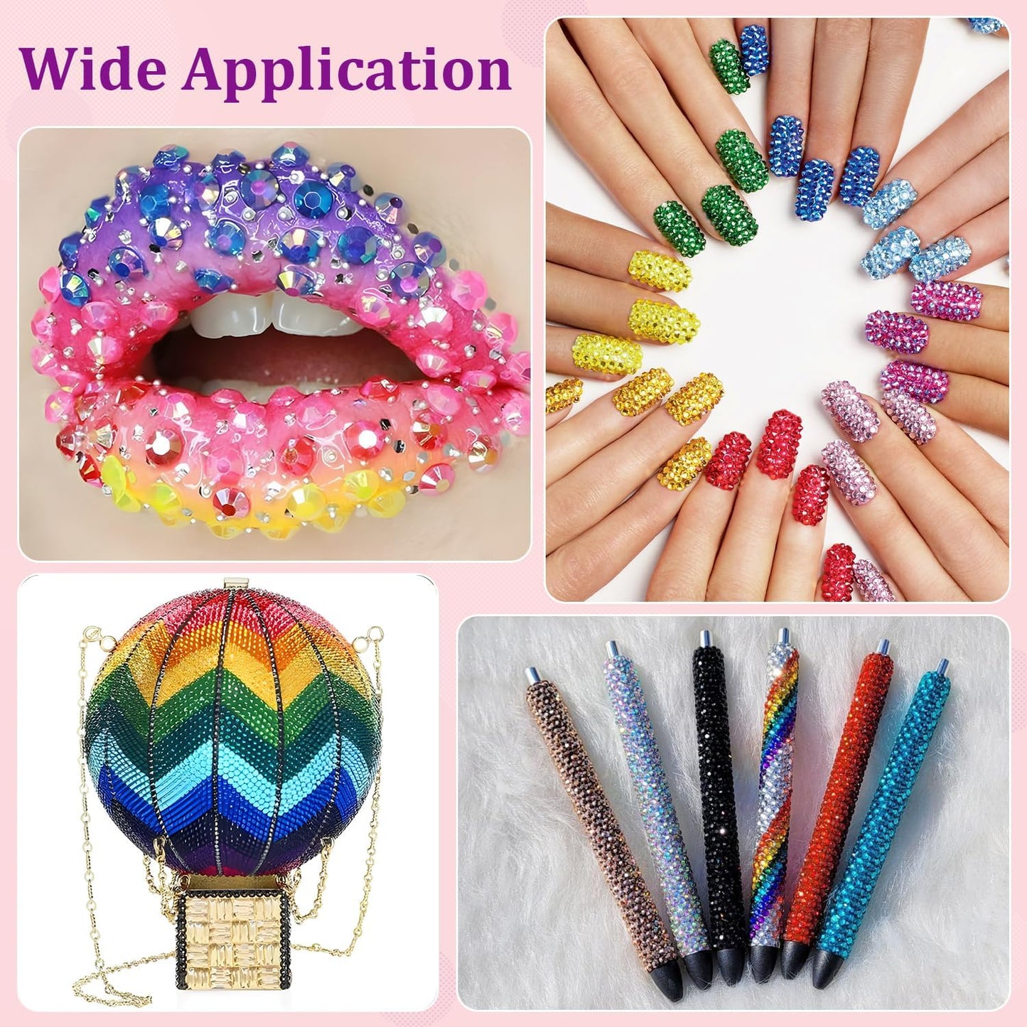 2 Boxes Jelly Rhinestones for Bedazzling, 30600Pcs 3mm & 5mm Multicolor Flatback Resin Gems for Crafting, Bedazzler Kit with 2Pcs 10ml B7000 Jewelry Glue for DIY Crafts Book Fabric Decor Nail Art