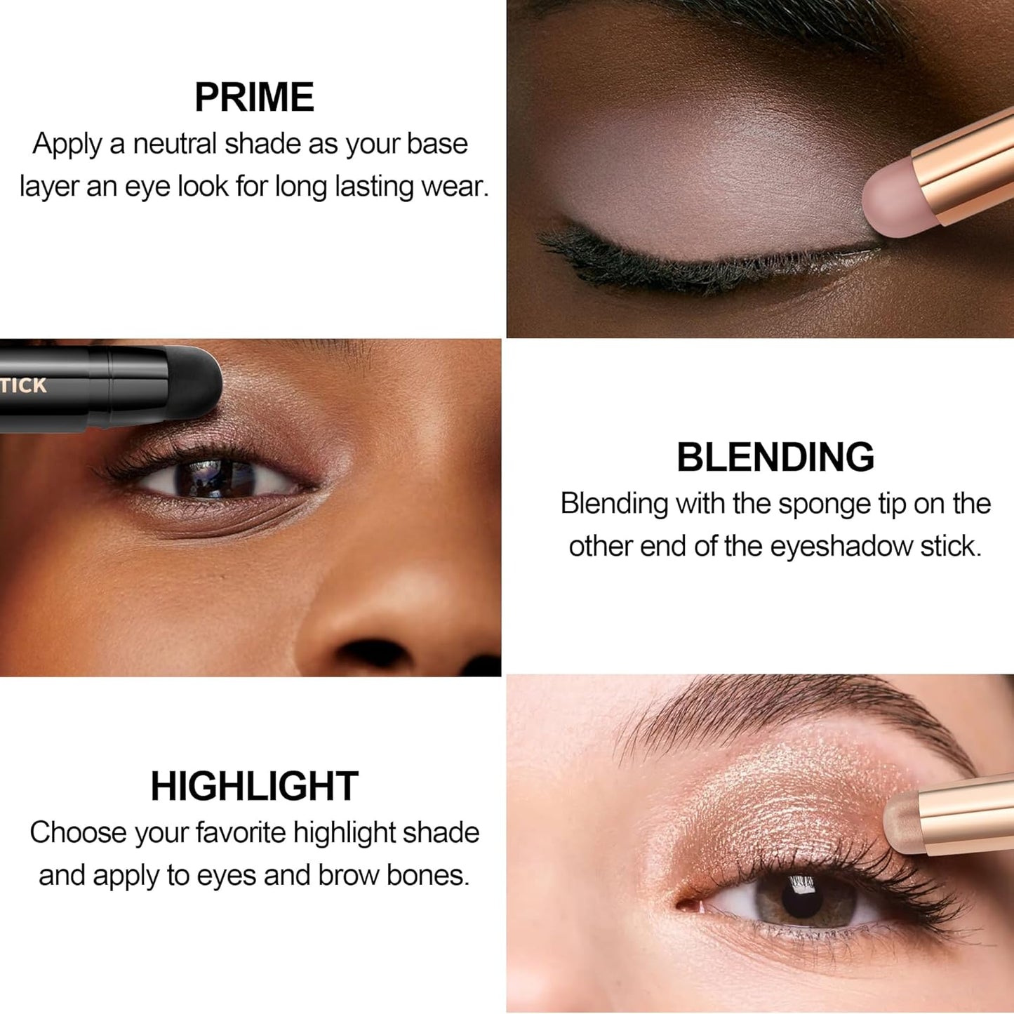 FV Waterproof Eyeshadow Stick Duo,Long-Lasting Cream Eye Shadow Makeup Sets, High Pigmented Eyeshadow Pencil with Matte & Shimmer Finish, Natural Look (Rose & Pearl)