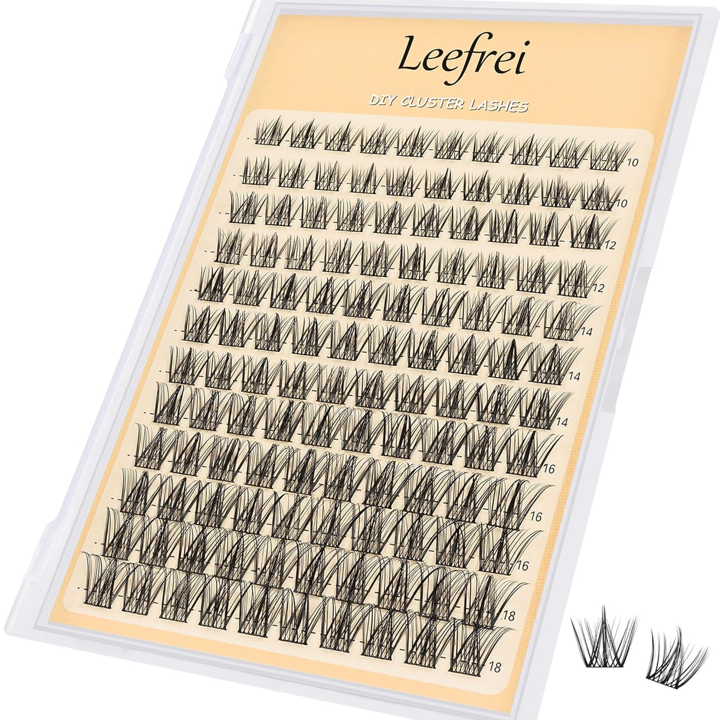 Eyelash Clusters Set 10-18mm Wispy Lash Clusters D Curl DIY Cluster Lash Extension Kit Individual Lashes Kit With Bond & Seal, Glue Remover, Tweezers(LF02 Lashes Set)