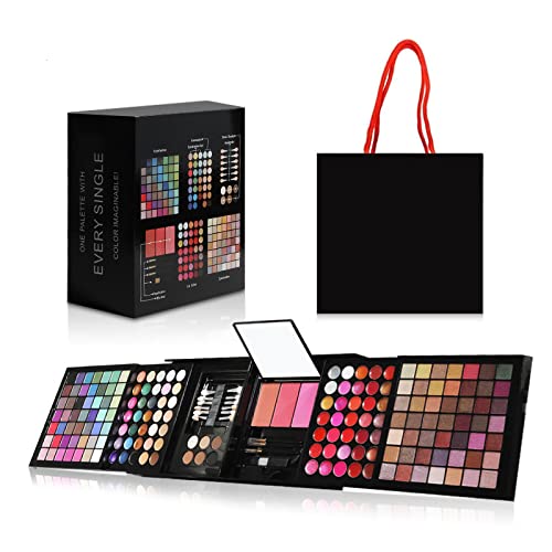 Teen Beginner Makeup Kit, Makeup Kit For Women Full Kit 177 Color Eyeshadow Palette Lipstick Set Lips Blush Foundation Eyebrow Powder With Mirror + 20pcs brush