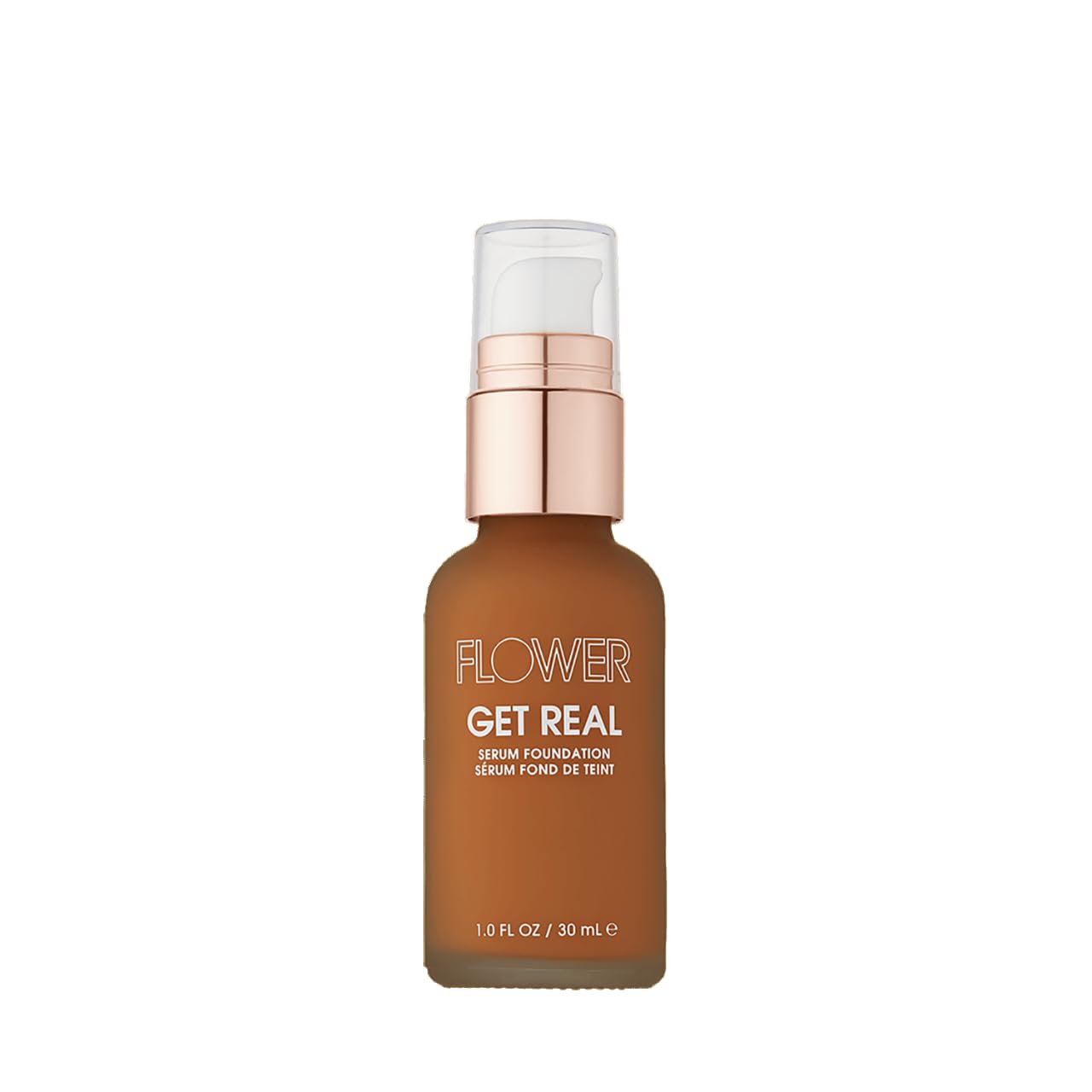 FLOWER BEAUTY By Drew Barrymore Get Real Serum Foundation - Hydrating + Lightweight Formula - Light to Medium + Buildable Coverage (Sable)