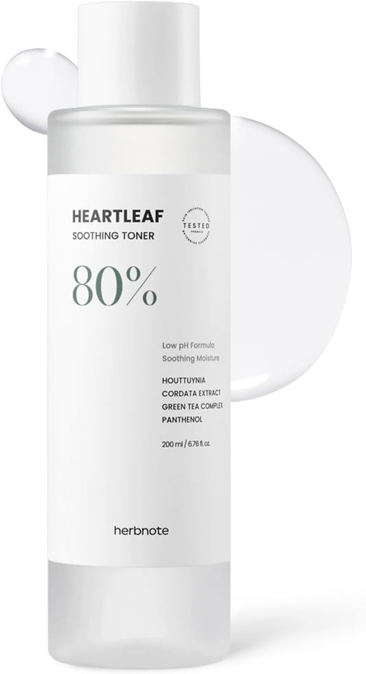 Heartleaf Soothing Moisture Toner - Low pH, 80% Heartleaf Extract, Enriched with Houttuynia Cordata & Green Tea, Clinically Tested, No Irritation - Ideal for Sensitive Skin, 6.76 f l. oz