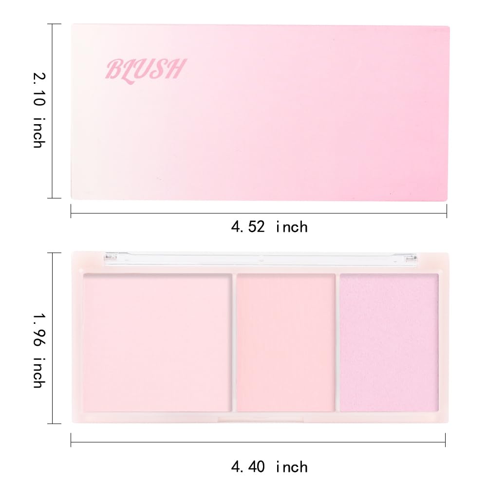 3 IN 1 Brown Nude Face Highlight Bronzer Powder Palette for Face Cheeks Contour Brightening, Buildable Matte Coverage Natural Makeup,Ultra Sculpt Nose Shadow Eyeshadow Primer-Pink