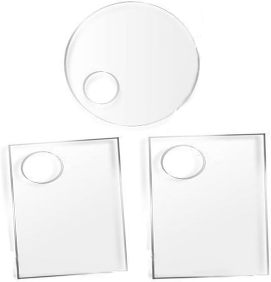 3 PCS Acrylic Cosmetic Makeup Palette Liquid Foundation Mixing Palette Art nail Palette Pigment for Nail Art Beauty Salon Color Cream Liquid Foundation Mixing Palette