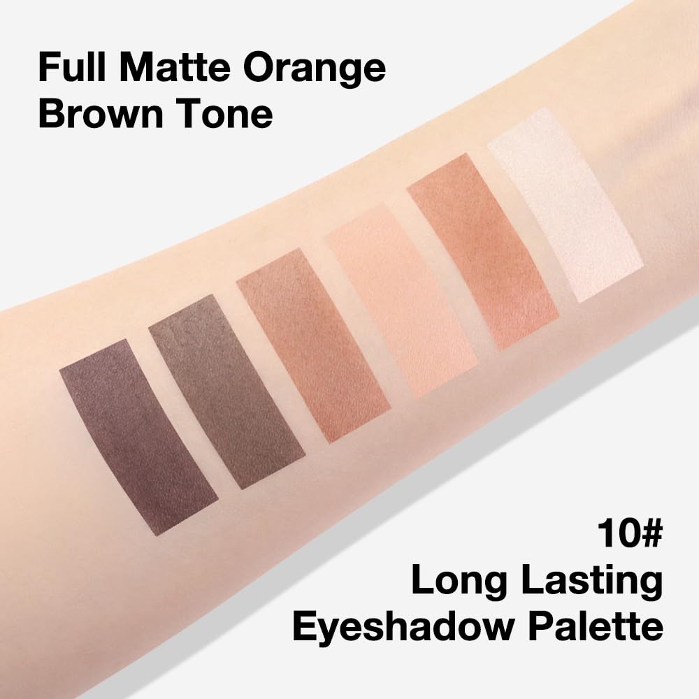 Kaely 6 Color Mini Nude Brown Neutral Eyeshadow Palette Makeup, Highly Pigmented Eye Shadow Palette Waterproof, Natural Matte Eye Shadow Palette, paleta de sombras de ojos, Vegan & Cruelty-free, 10