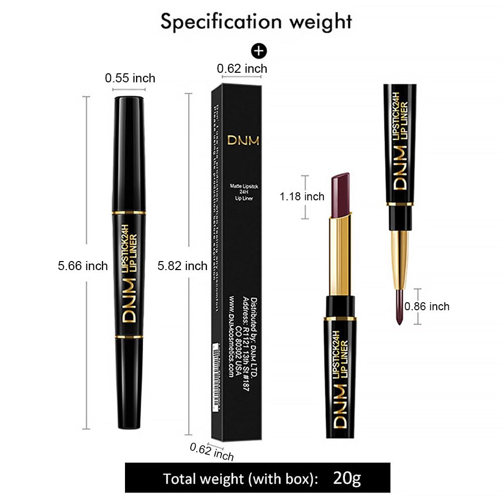 evpct 1Pcs Chestnut Antique Rose Lip Liner and Lipstick Set Kit for Women Matte Lips Kit with Lip Liner Lip Stains Long Lasting Waterproof 24 Hour Lipstick and Lip Liners Combo Lipliners Pencil 04