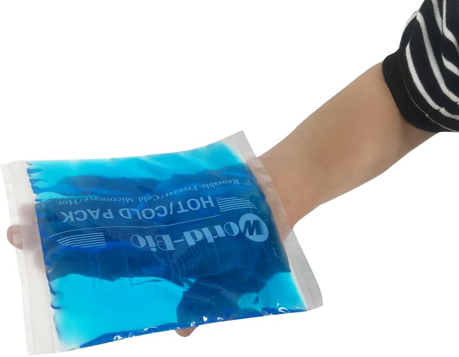 Reusable Gel Ice Packs (4 Pack) - Hot Cold Pack for Injuries, Pain Relief, Migraines - Gel Ice Pack Cold Compress for Back, Neck, Foot and Wrist - Flexible Cold Packs for Injuries - 5.1" x 6.5"