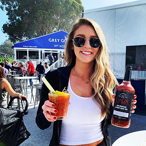 (3 Pack) LAVA Premium Bloody Mary Mix; Italian San Marzano Tomatoes, No Artificial Sweeteners, Vegan, Ready to Use, No Added Sugar, 1-Liter (33.8oz) Glass