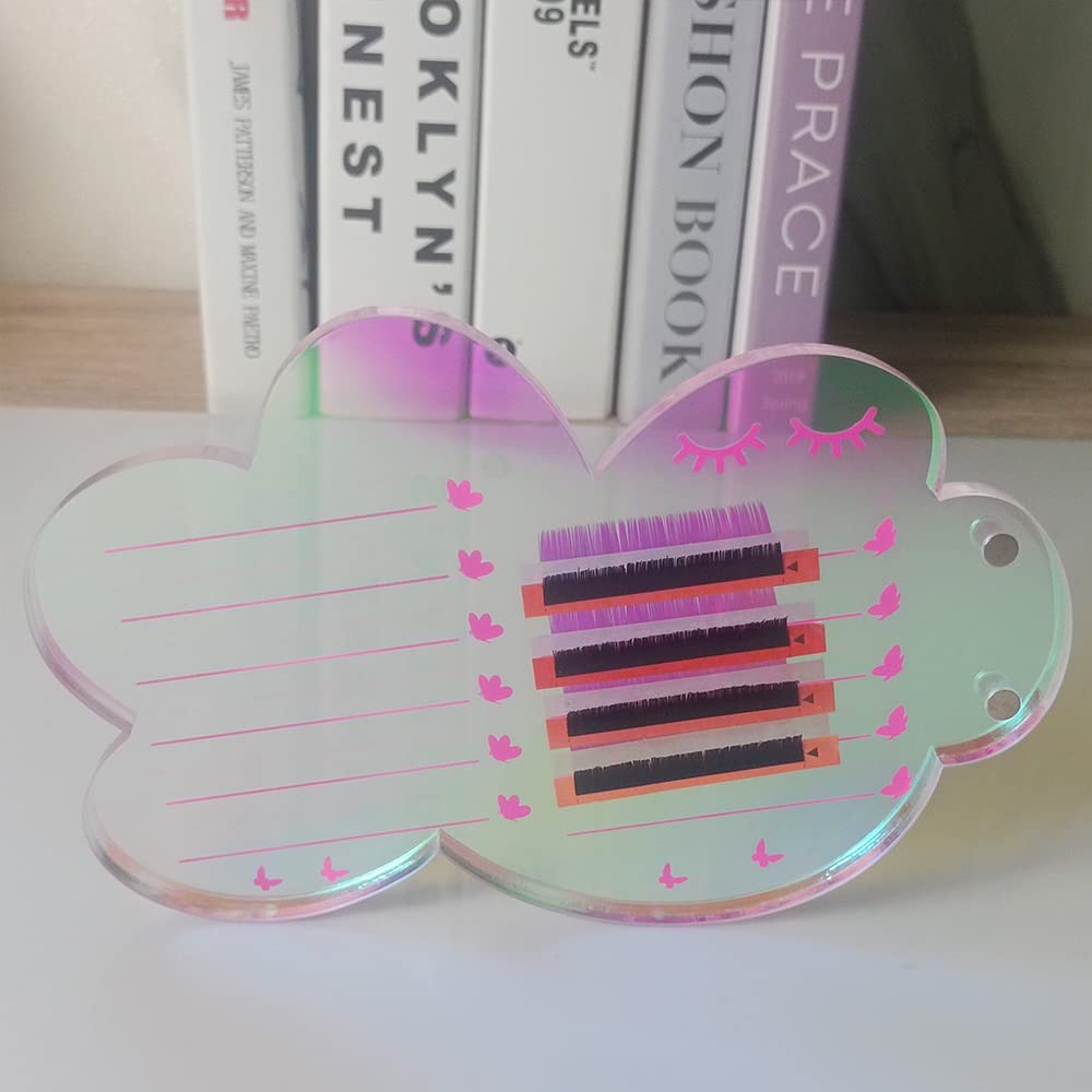 Grafting False Eyelash Acrylic Extension Pallet, Eyelash Extension Tweezers Plate Pad Makeup Palette Individual Training Tools Dazzling (Cloud-shaped A （5.51x3.94in）)