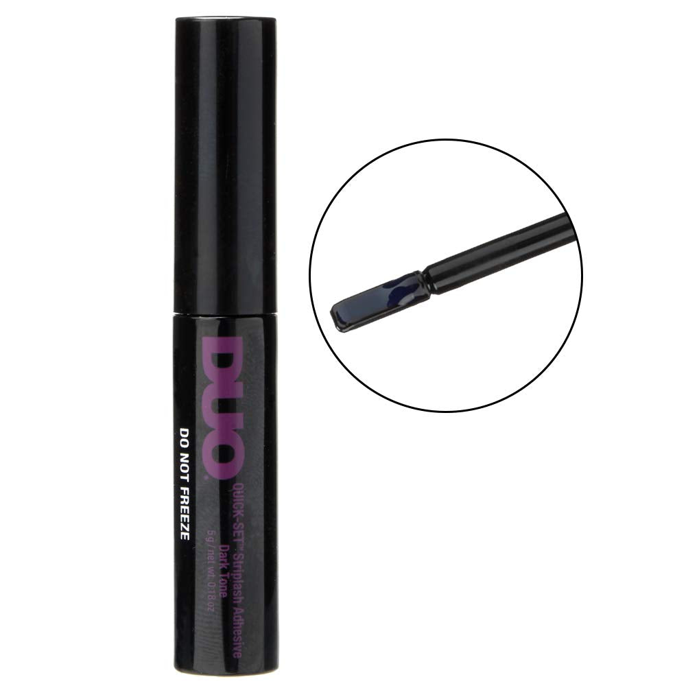 DUO Quick-Set Eyelash Glue Dark Tone – Waterproof Lash Adhesive for False Lashes, Long-Lasting, Fast-Drying Duo Lash Glue, 0.18 oz, 2-Pack