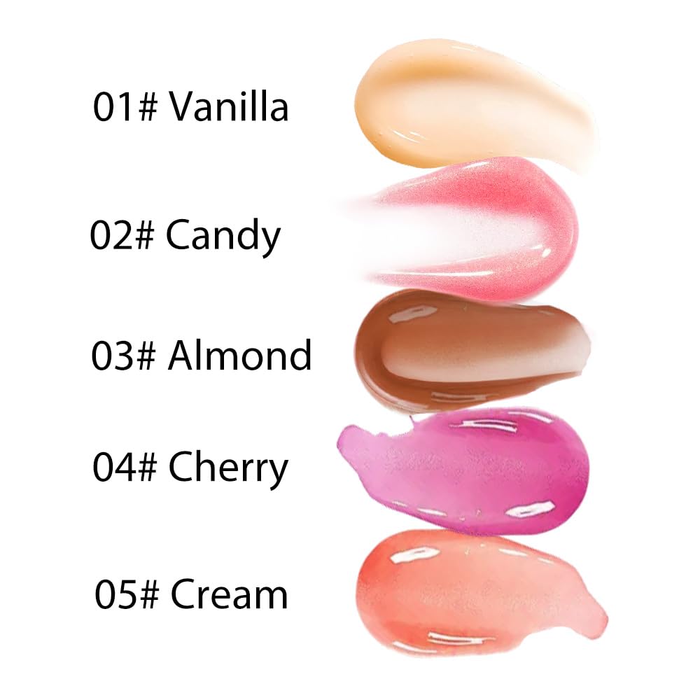 Summer Hydrating Lip Butter Balms Lip Gloss,Natural Vegan Lip Balm Tinted for Instant Moisture,Shine,Hydration Pink-Tinted,Soothes & Softens Dry Lips,Bálsamo labial hidratante 02#Candy (0.5 Fl Oz)