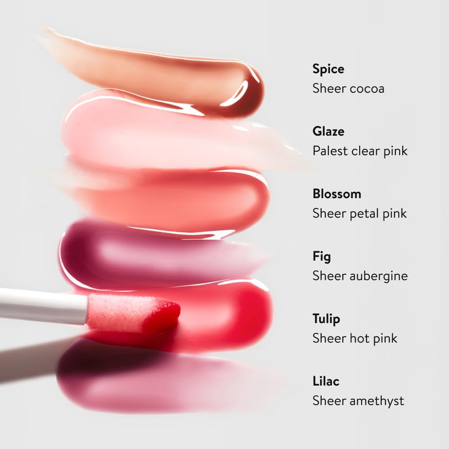 goop Beauty Hydra-Barrier Gel Gloss | Hydrating Lip Gloss to Moisturize & Plump Lips | Hyaluronic Acid & Vitamin E | Blossom - Sheer Petal Pink | 0.13 oz