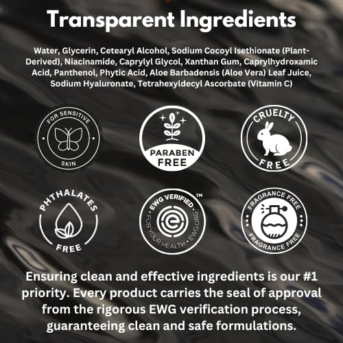 Face Wash – EWG Verified, Gentle & Hydrating Cleanser with Aloe, Niacinamide & Vitamin C, Removes Dirt Without Stripping Skin (5 fl oz)