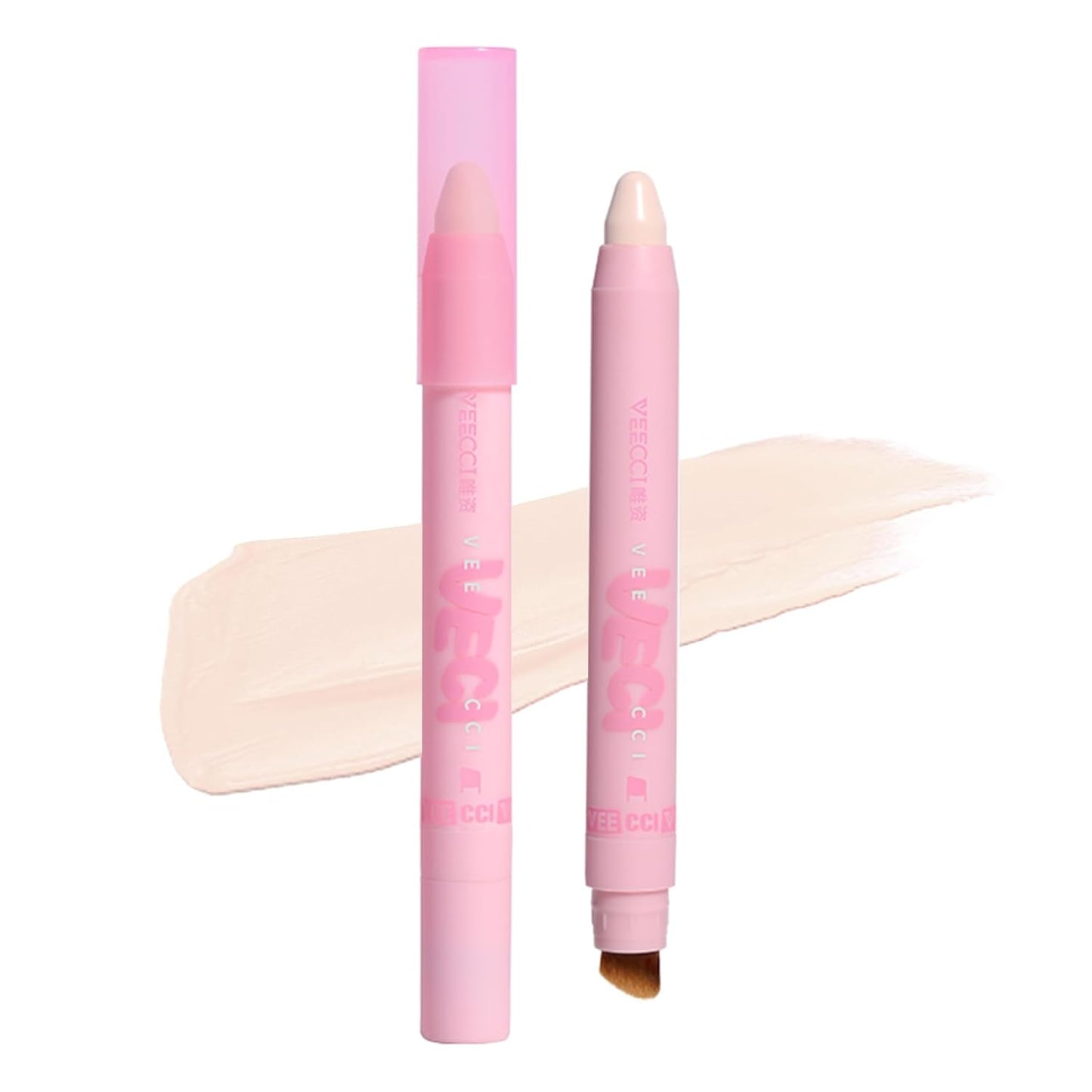 Highlighter Stick - Creamy Contour & Blush Stick with Brush, Moisturizing, Long-Lasting, Buildable Color for Easy Sculpting, Highly Pigmented Matte Finish, Ideal for Foundation & Concealer