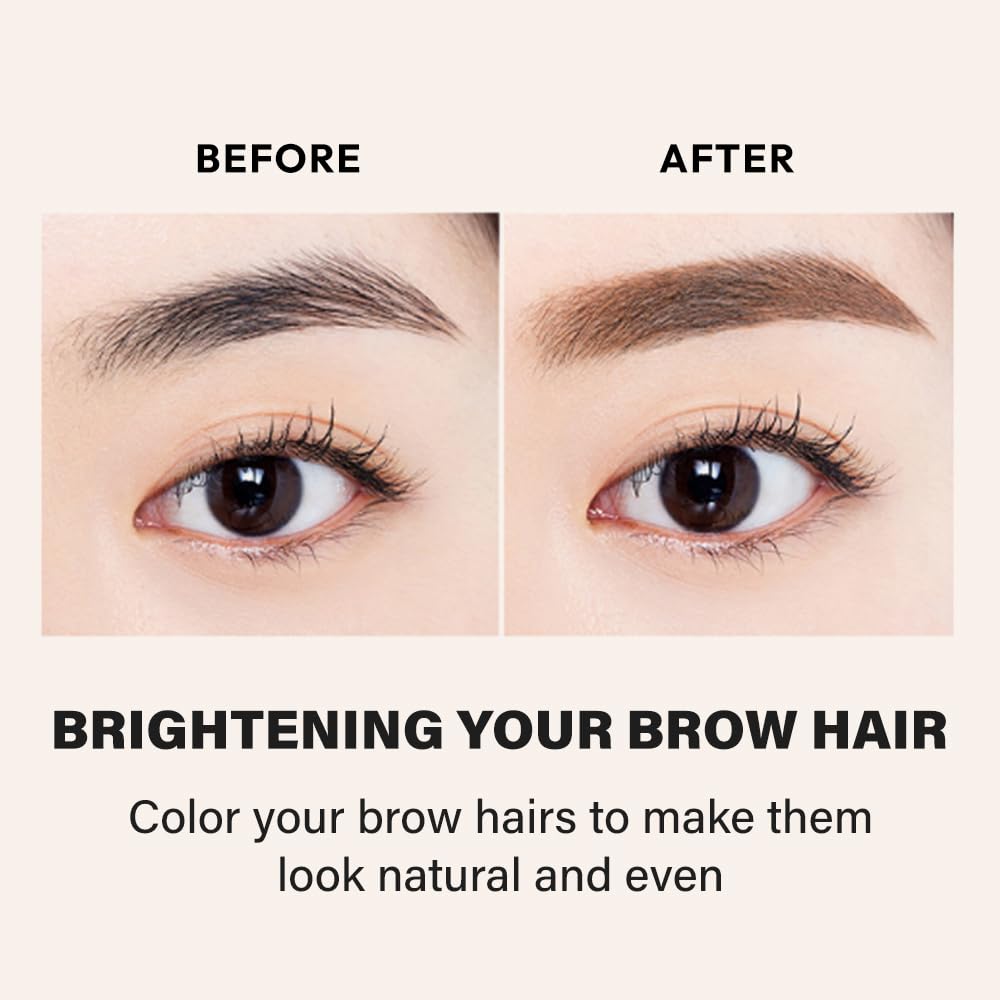 ETUDE Color My Brows Big Size, Brow Mascara, 3D Natural Coloring, Beeswax & Carnauba Wax, Moisturizing Brow Care, Eyebrow tint, Soft Gel Texture, Korean Makeup, Beauty, Light Brown (0.304 Fl Oz)