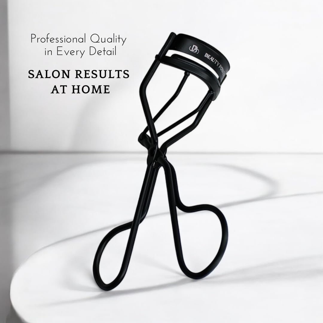 Eyelash Curler – Precision Lash Lift in Seconds with 5 Replacement Pads, Eyebrow Brush & Satin Travel Bag – Gentle & Safe, German Stainless Steel for Perfect Curls - Gift (Natural Curl)