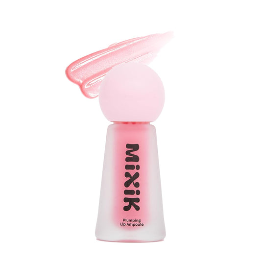 MIXIK Plumping Lip Ampoule, Hydrating Lip Gloss Plumping Ampoule made with Shea Butter & Argan Kernel Oil leaving Lips Plump, Smooth and Glossy, promotes Vibrant High-Gloss Plump Lips (Pink Plump)