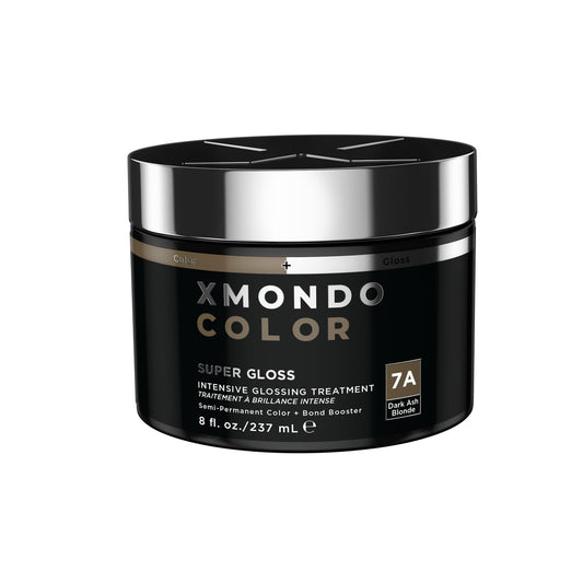 XMONDO Color Dark Ash Blonde Color Depositing Mask & Semi-Permanent Hair Dye Super Gloss Infused with Bond Boosters for Nourishment, Revitalize & Repair, Vegan Formula, 8 Fl Oz