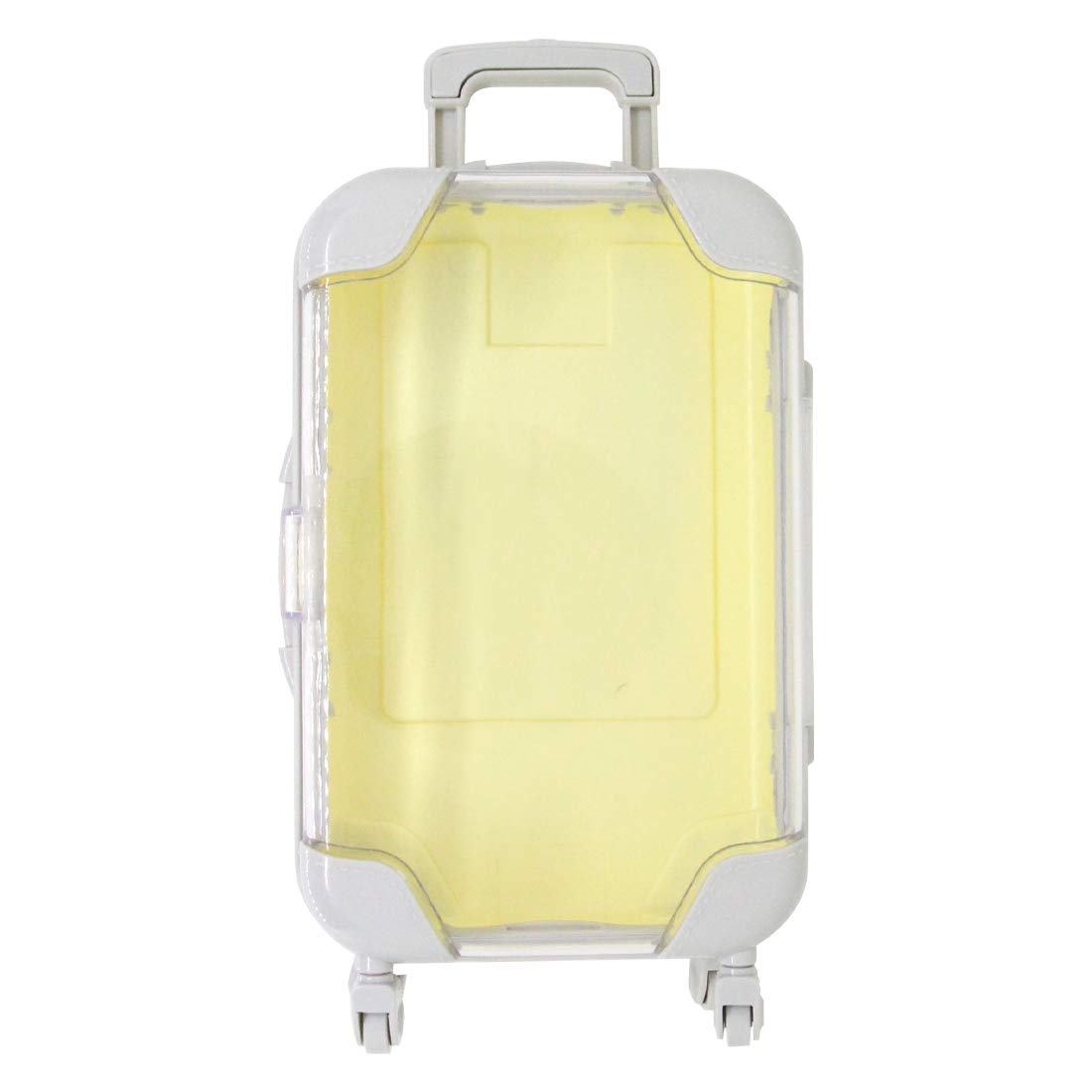 False Eyelash Storage Box, Portable Travel Organizer Mini Luggage False Eyelash Tray Makeup Tool (PALE YELLOW)