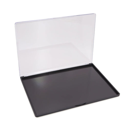 XL Large Empty Magnetic Eyeshadow Palette with Clear Top, Travel Makeup Organizer with 40Pcs Adhesive Metal Stickers For DIY Your Own Powder Palette (XL Large - 9.25'x6.57')