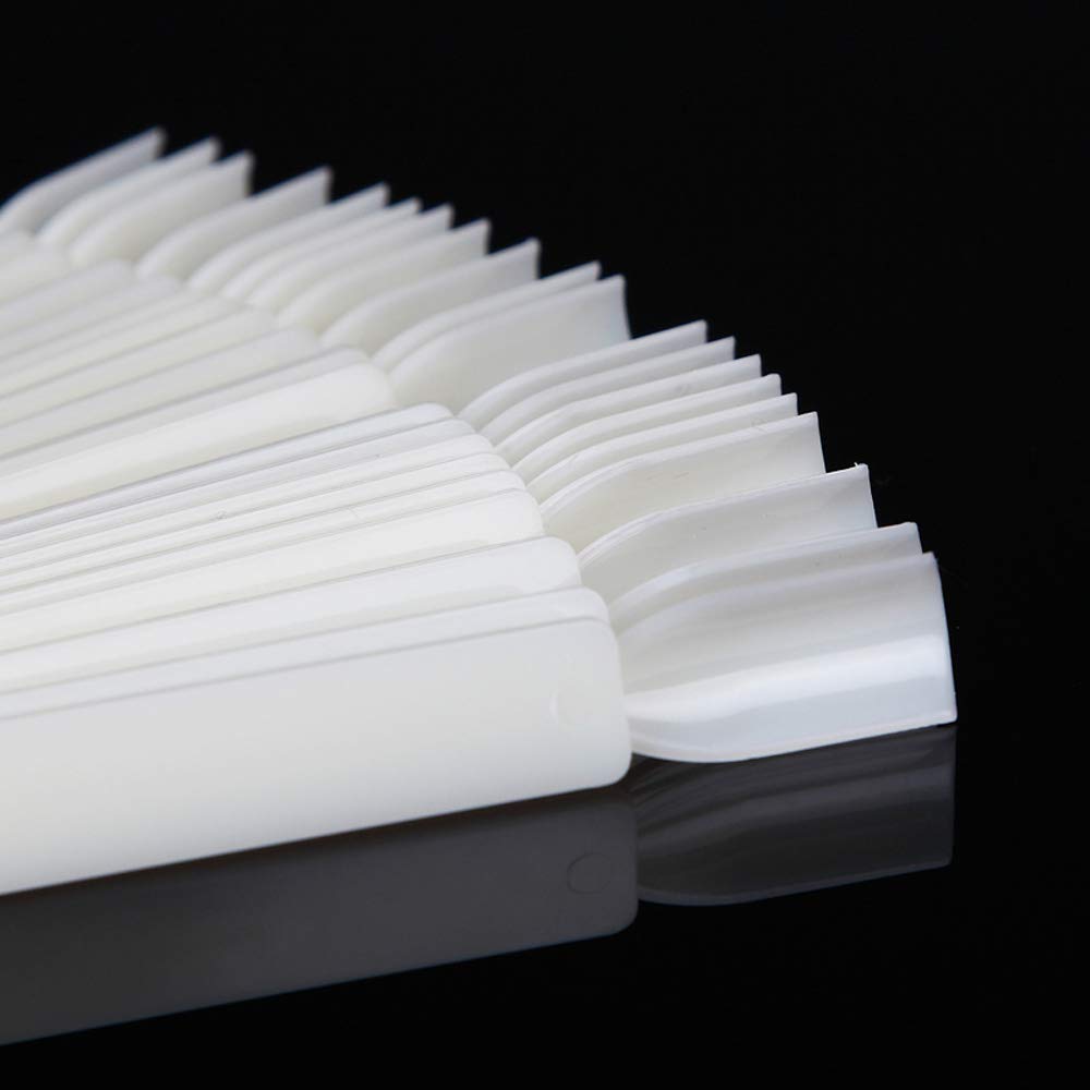 JASSINS 50 Pcs Nail Swatch Sticks with Ring, Fan-shaped Nail Art Polish Practice Display Tips Nail Sample Sticks, Nail Practice Color Display Polish Board